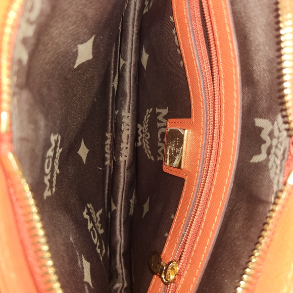 MCM Slim 3 Way Crossbody Bag Gold Chain. Gorgeous Coral Color! - Picture 11 of 12